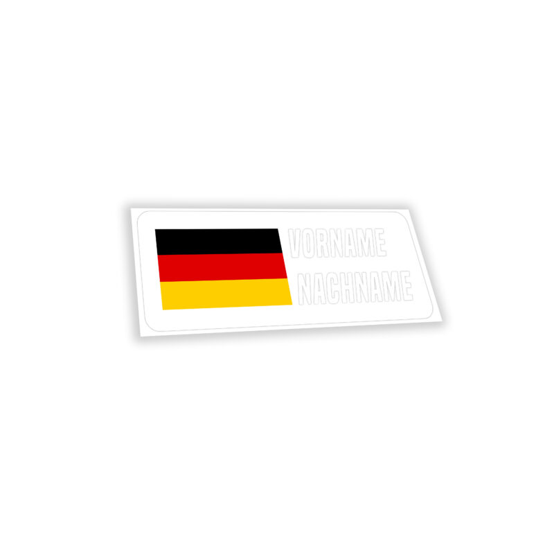 Deutschland Namen-Sticker 2 Stk. - Weiß