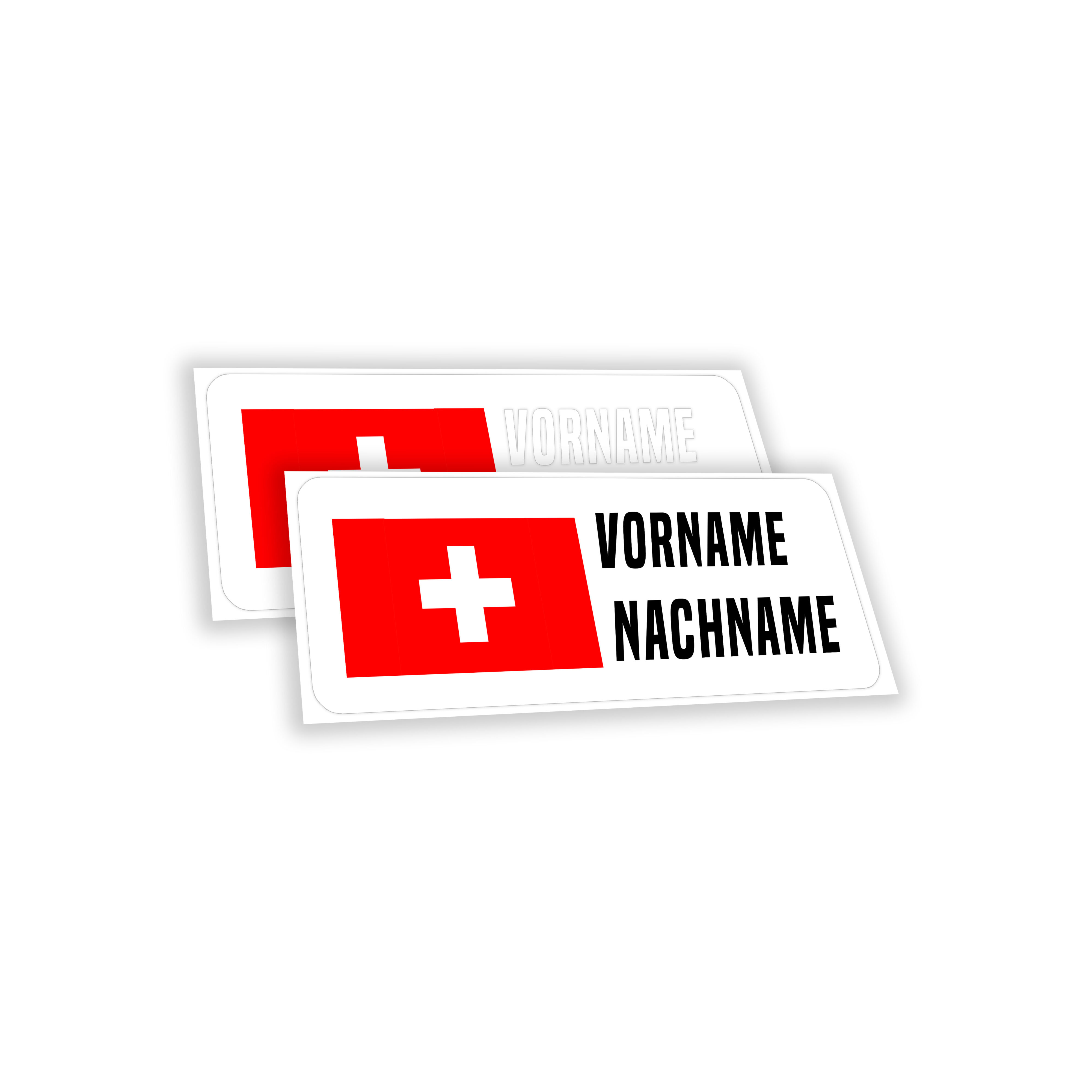 Schweiz Namen-Sticker 2 Stk.